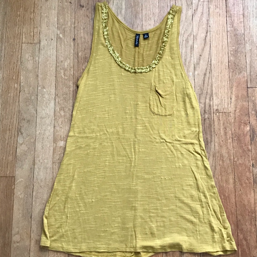 Relativity Mustard Beaded Tank Top
